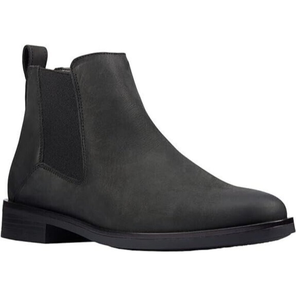 Clarks Women's 5.5 M Memi Top Ankle Boot Black Leather Slip On NEW